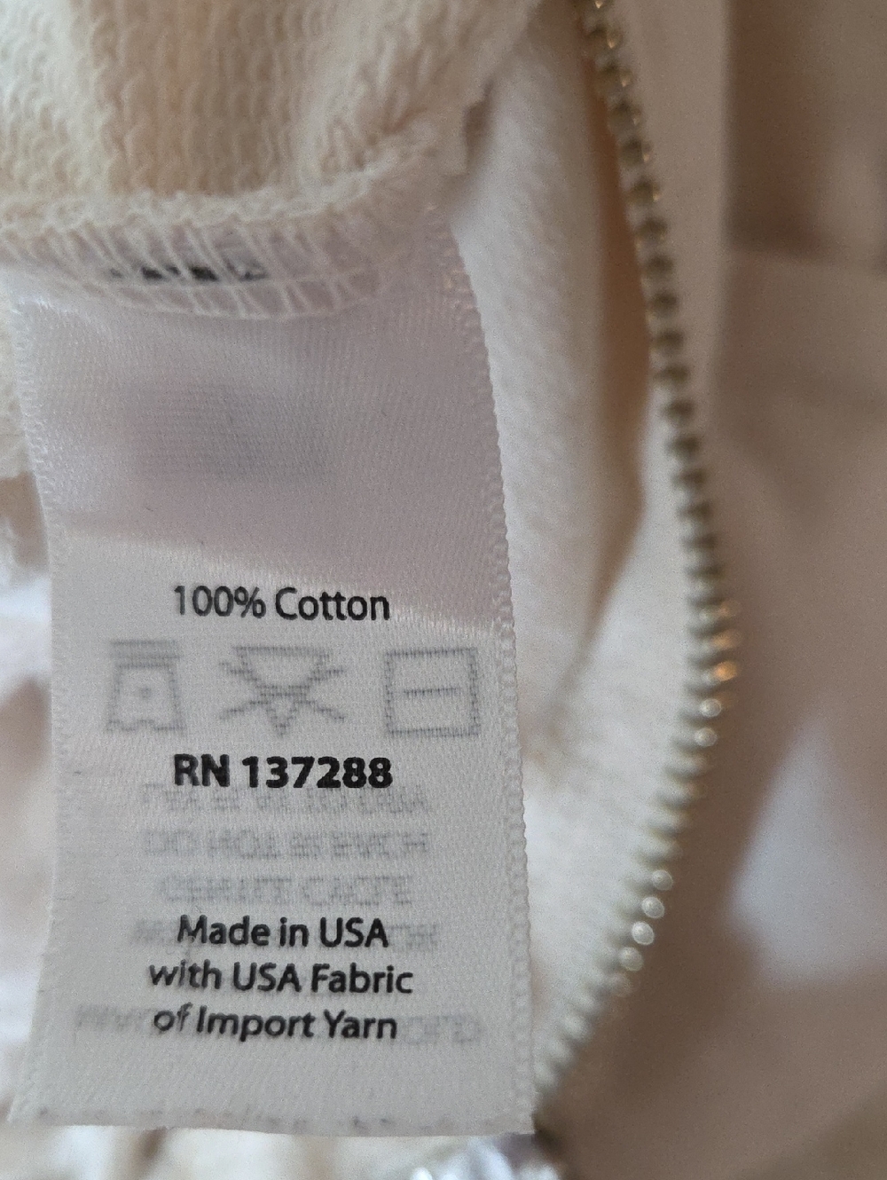 Year of Ours Sweatshirt Onesie Jumpsuit Sz S Bone 100% Cotton - Picture 16 of 16